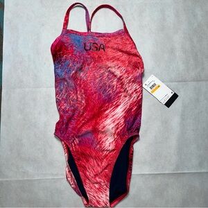 Nike performance swim pink one piece bathing suit NwT size 34/US 8